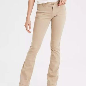 American Eagle 8 Kick Boot Stretch Khaki Pants